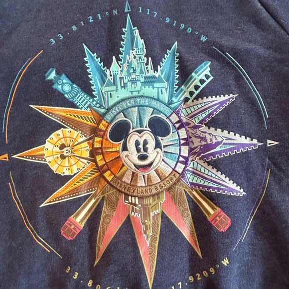 Mickey Mouse Disney Park Compass Full Zip Hoodie Adult Sz XS Embroidered - Picture 6 of 9